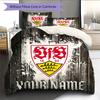 Custom Name VfB Stuttgart Pattern Bedding Quilt Set  Home Decoration  Gift (1 * duvet cover + 2 * pillowcase  without core)