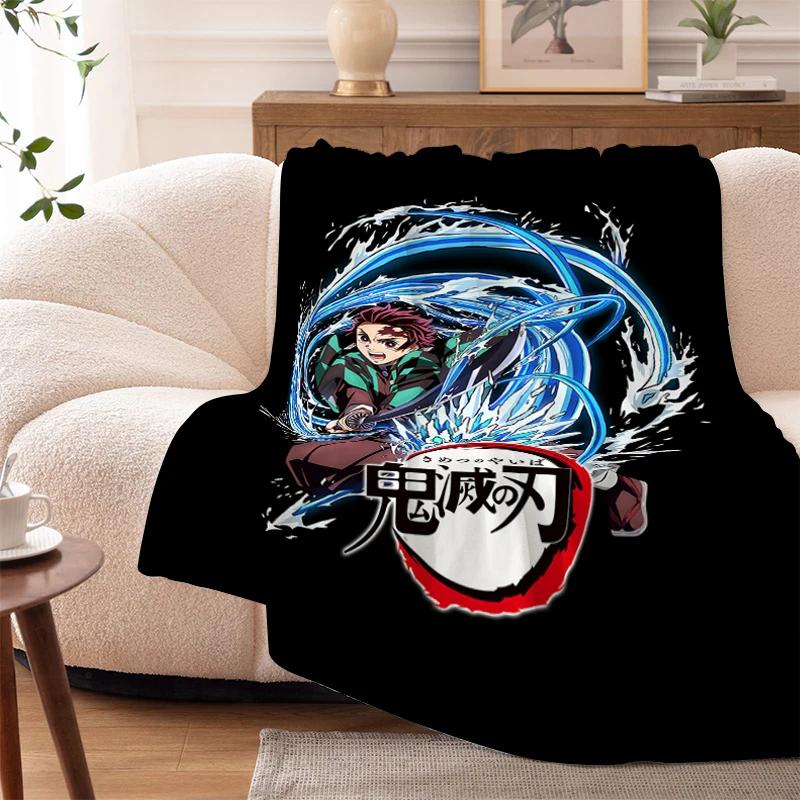 Пледы для дивана на зиму Аниме D-Demons Slayer Теплый на колени Кровать Флис Кемпинг Пушистые Мягкие Пледы Микрофибра Постельное белье Кинг-сайз