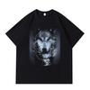 DTG Print Hungry Wolf Series Printed Men's and Women's T-shirts Summer Leisure Versatile High Street Fashion Brand Loose Men's and Women's Tops