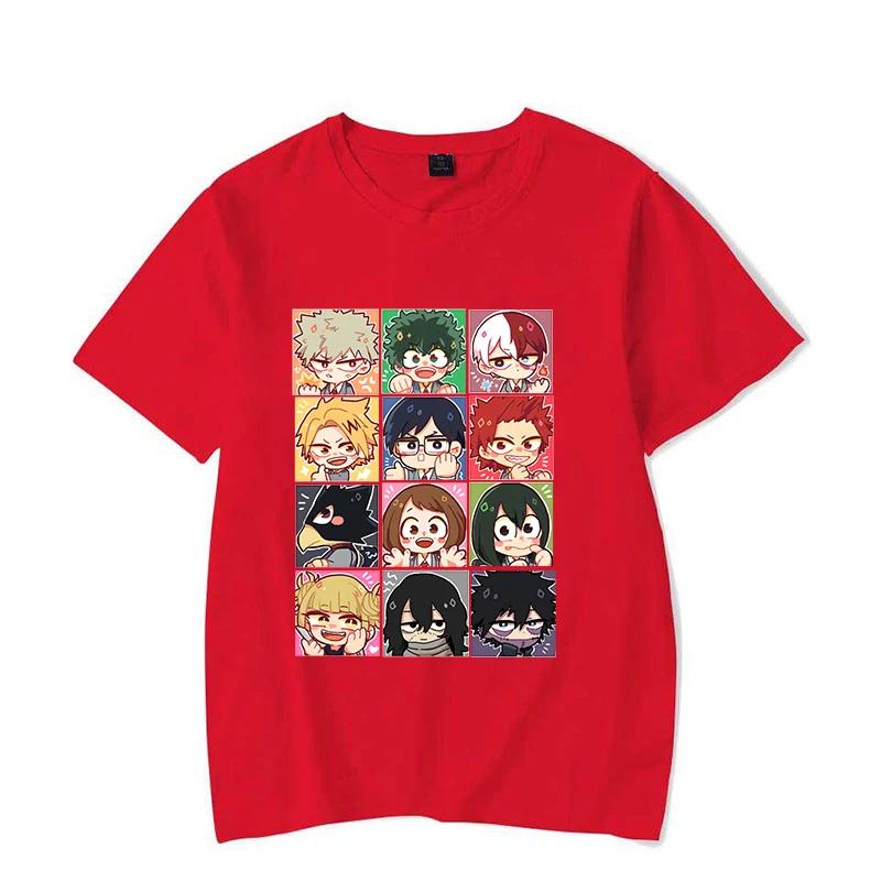 Новая футболка с принтом аниме-мультфильма Deku Todoroki Shoto Bakugou Katsuki для женщин, унисекс, с коротким рукавом, летняя мода, свободные повседневные топы, футболка