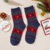 Рождественские носки средней длины с лосем, двойные праздничные подарки, осенне-зимние утолщенные хлопковые носки, милые японские теплые носки для девочек