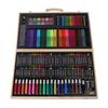 Kids Drawing Kit Wood Box Packed Assorted Bright Colors Multi Purpose Wooden Art Set for Children