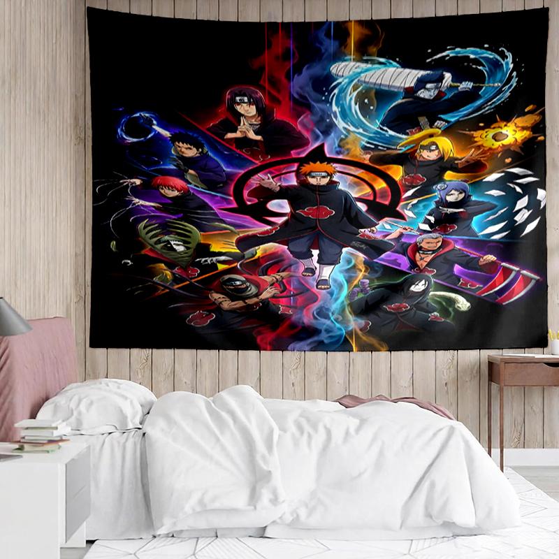 Naruto Print Tapestry, Backdrop, Easy Setup, Ideal for Bedroom, Office & Living Room, with Aesthetic Wall Hanging Decor.