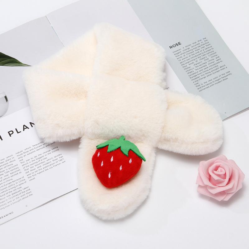 Детский шарф зимний мультяшный плюшевый детский шарф для мальчиков и девочек теплый крест имитация кроличьей шерсти детский шейный платок