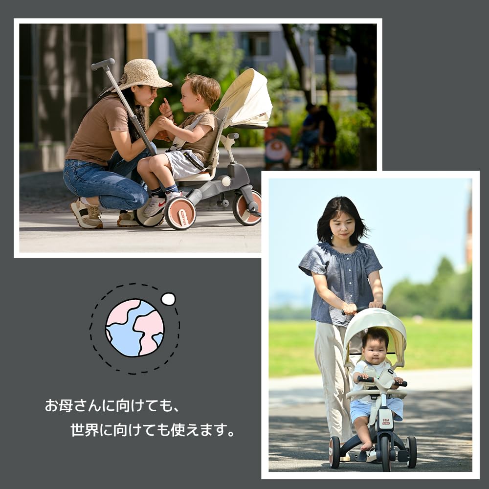 BTM складная трехколесная коляска с толчком 7 в 1 безопасный трехколесный велосипед 1 год 2 года 5 лет ультра поворотный регулируемый для езды для легкого подарка на день рождения