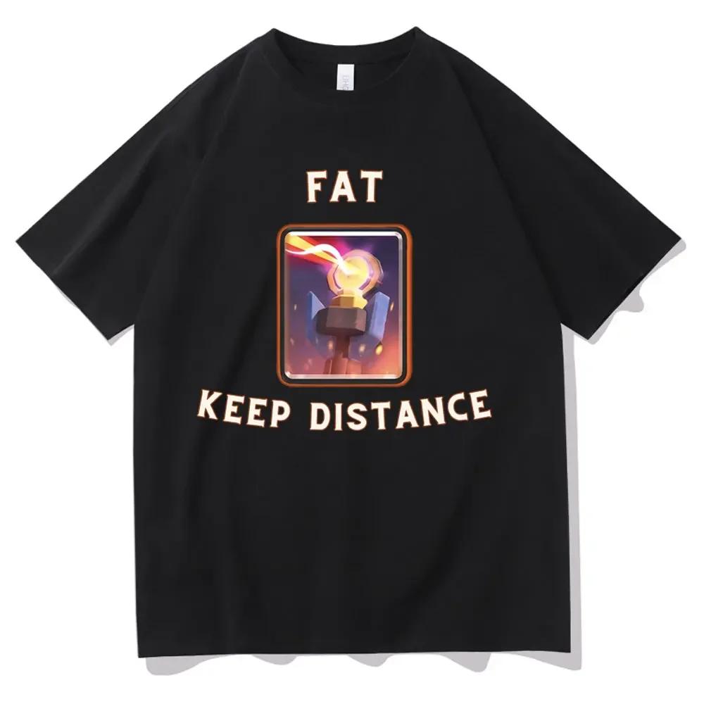 Fat Keep Distance Meme T Shirt Unisex Women Oversized Pure Cotton Tshirt Joke Humor Gift for Him and Her Kawaii Cute Memes Tshirts