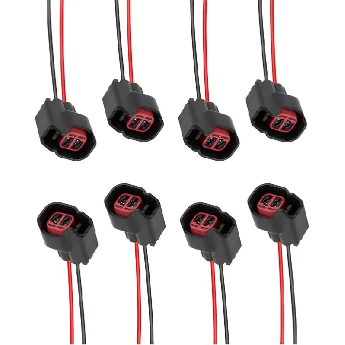 8 PCS Fuel Injector Connector Pigtail,Fuel Injectors Set Of 8 Replace OEM# 5013995AA,5161919AA,Car Accessories Fuel Injector Wiring Harness