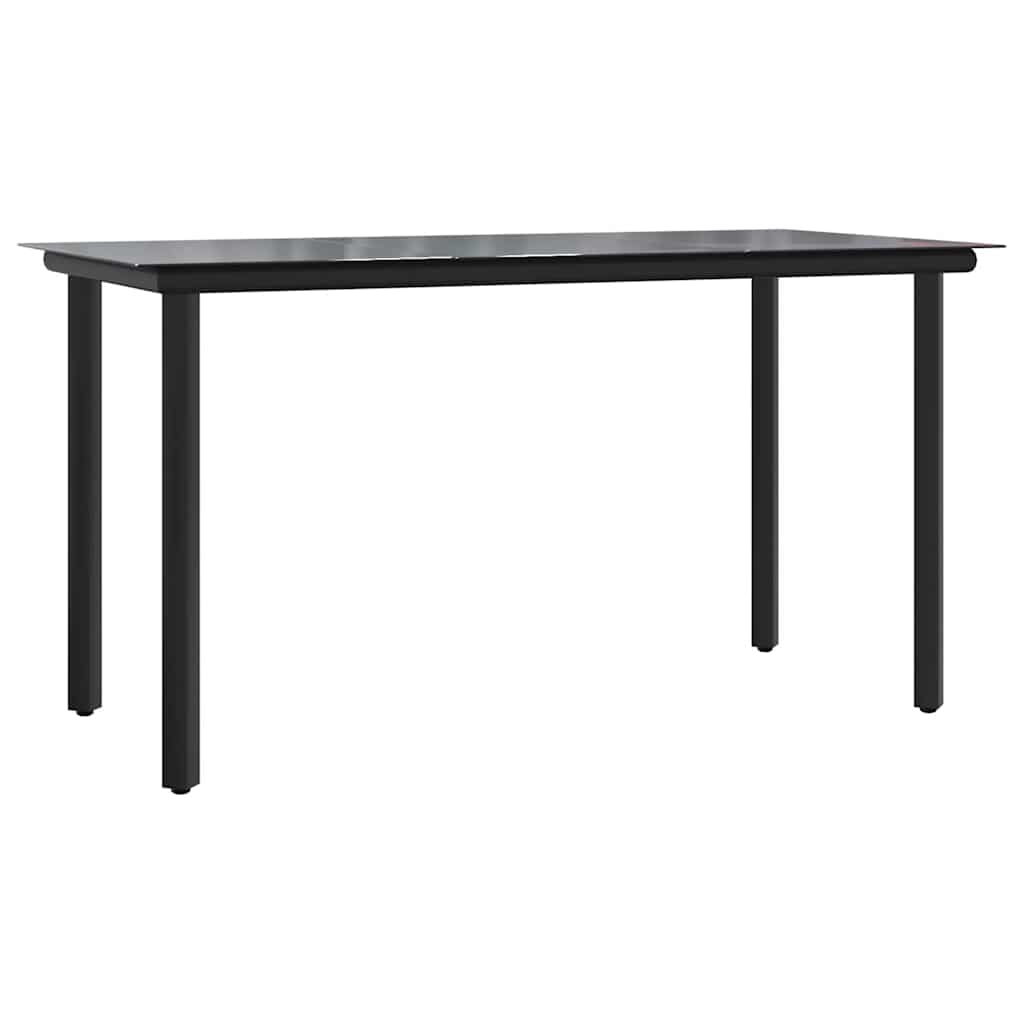 9 Piece Outdoor Dining Set with Cushions Black Poly Rattan