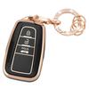 Koaudb Smart Key Case for Compatible with Toyota Prius New Corolla RAV4 Camry Land Prado Late and Premium Soft TPU and Black Toyota, (50 Series),