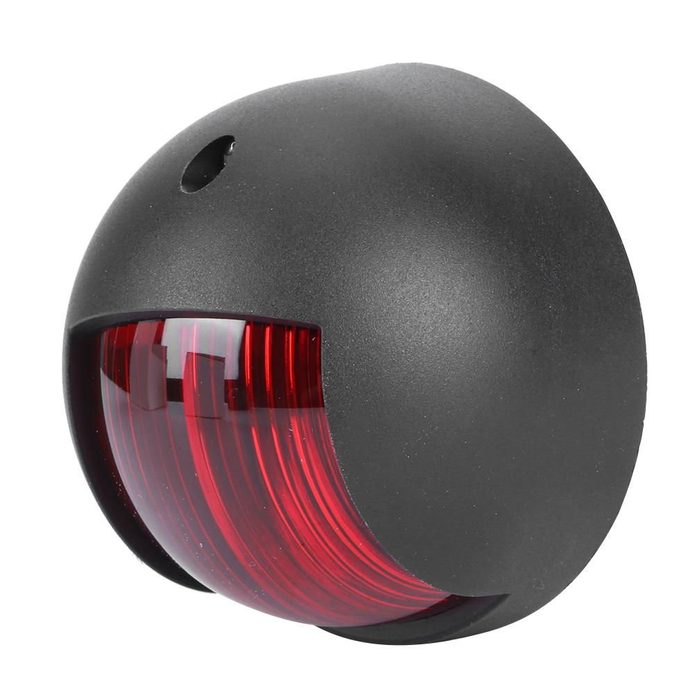 12V Round LED Navigation Light Waterproof Starboards Port Lamp for Marine Boat Yacht Black Housing RedGreen