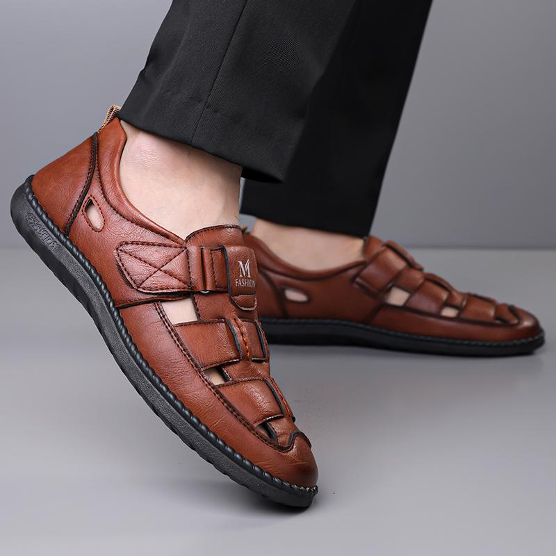 Мужские сандалии Обувь Противоскользящая дышащая полая обувь для спорта на открытом воздухе Пляжная обувь Повседневные сандалии Мужские сандалии с закрытым носком