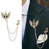 Angel Wings Brooch Retro High-grade Men Fashion Zircon Tassel Suit Shirt Badge Lapel Pin Brooches Clothing Accessories Jewelry