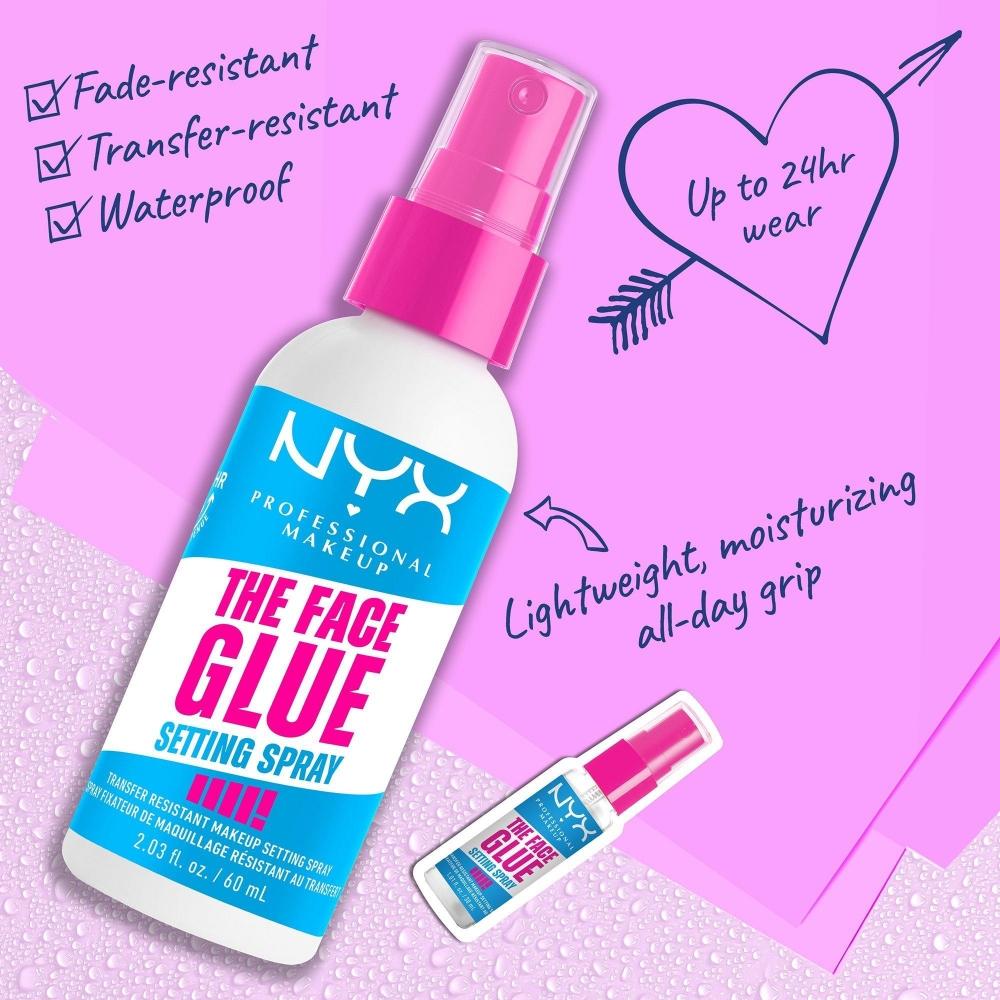 Nyx Professional Makeup The Face Glue Фиксирующий спрей для лица Тревел-формат 1,0 унции