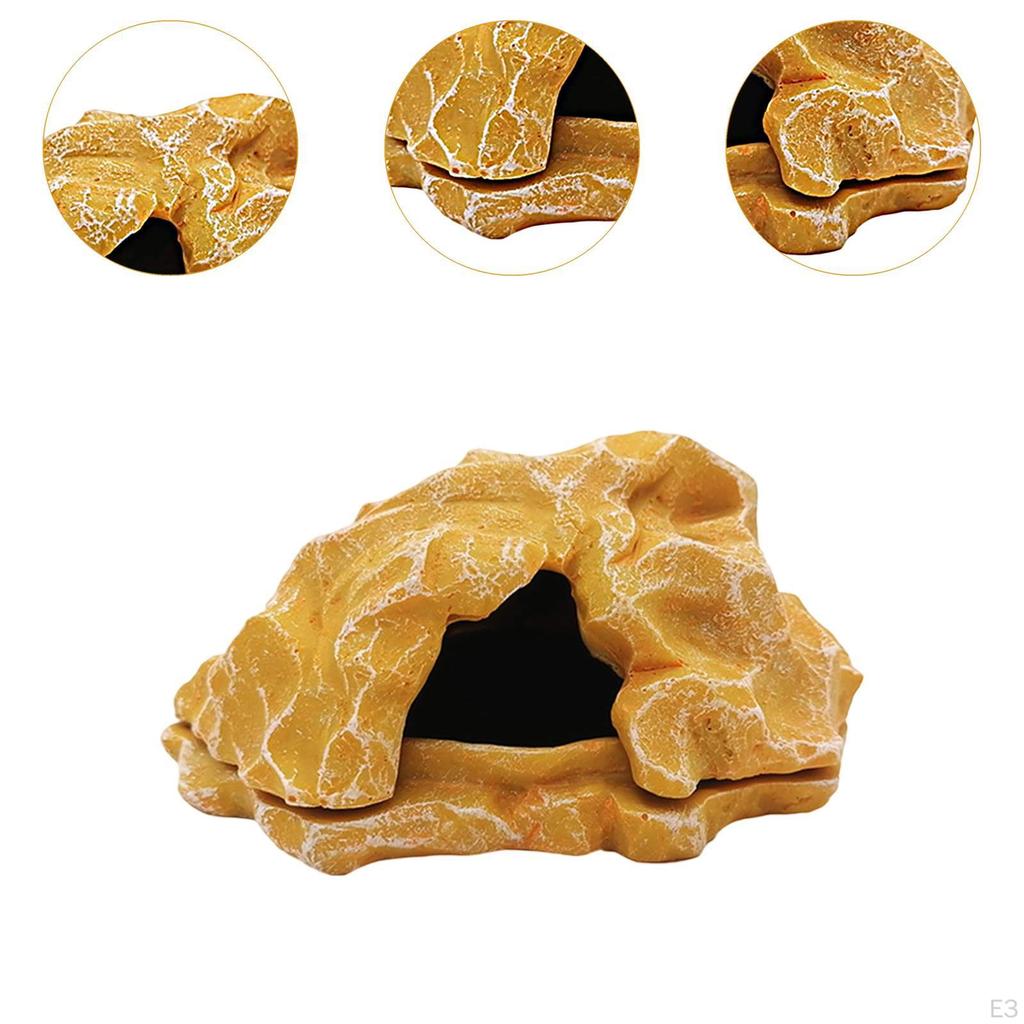 Декор для аквариума с укрытием-пещерой из смолы под камень для мелких рептилий