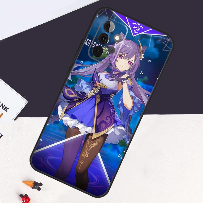 Чехол Genshin Impact Кэцин для Samsung Galaxy A53 A15 A22 A52 A32 A54 A14 A16 A26 A36 A56 A55 A35 A05 A06 A33 A13