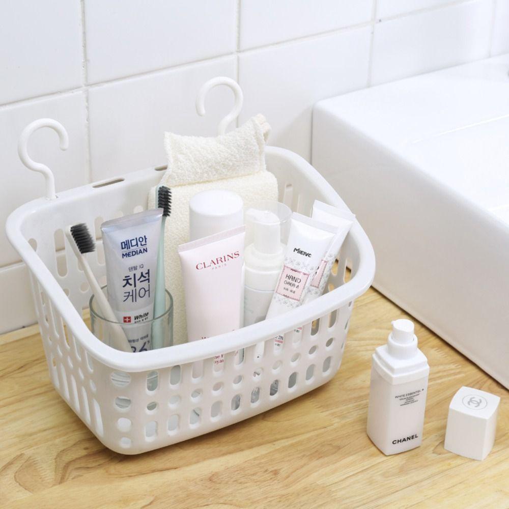 White Hanging Storage Basket Stretchable Sundries Hanging Basket Portable Bath Basket Pool