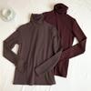 Women's Slim Fit High Collar Velvet Long-Sleeve T-Shirt for Autumn/Winter 2024