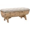 VidaXL Storage Bench Solid Wood and Fabric 103 X 51 X 44 Cm