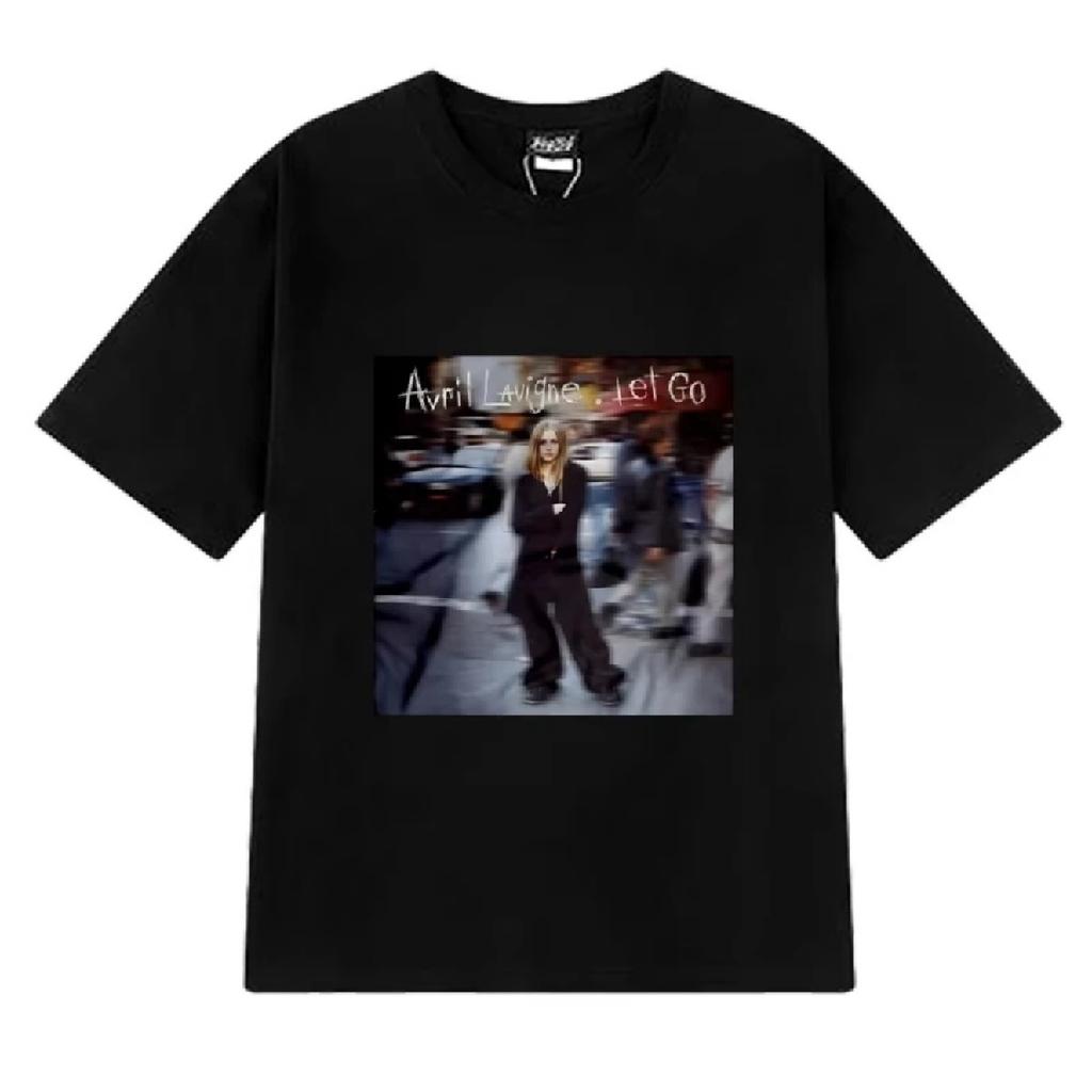 Avril Lavigne Let Go Album Cover Graphic T Shirt Men Women Vintage Oversized Short Sleeve T-shirts Unisex Black 100_ Cotton Tops