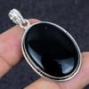 Black Onyx Gemstone Handmade 925 Sterling Silver Jewelry Pendant 1.97" K2w59