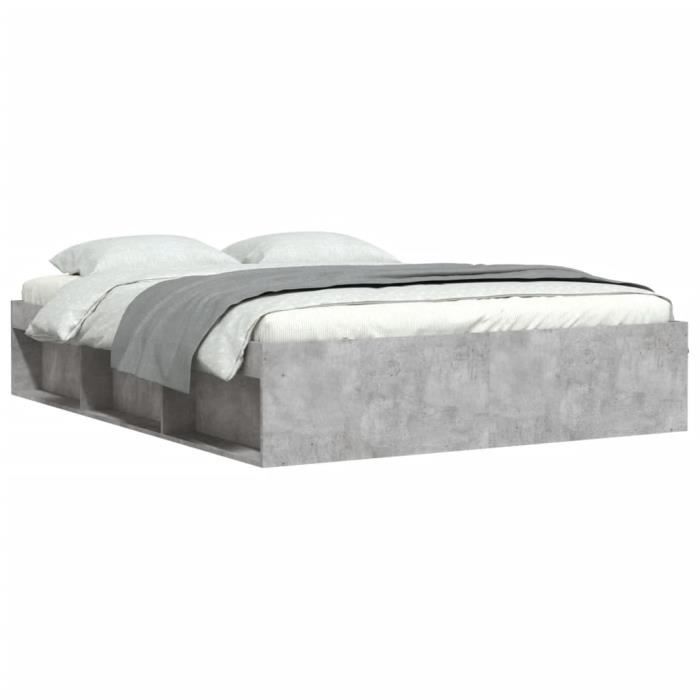 VidaXL Bed Frames Concrete Grey 140x200 Cm 3203862