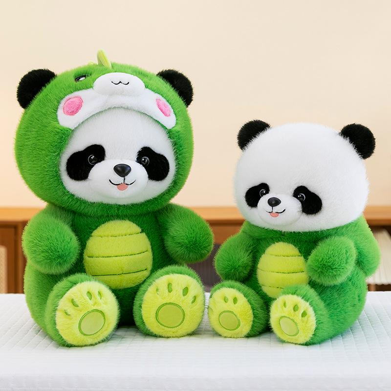 Cute Little Dinosaur Turned Into Panda Doll Rag Doll Children Sleeping Doll Men and Women Birthday Gift