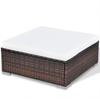 10 piece Garden Lounge Set with Cushions Poly Rattan Brown