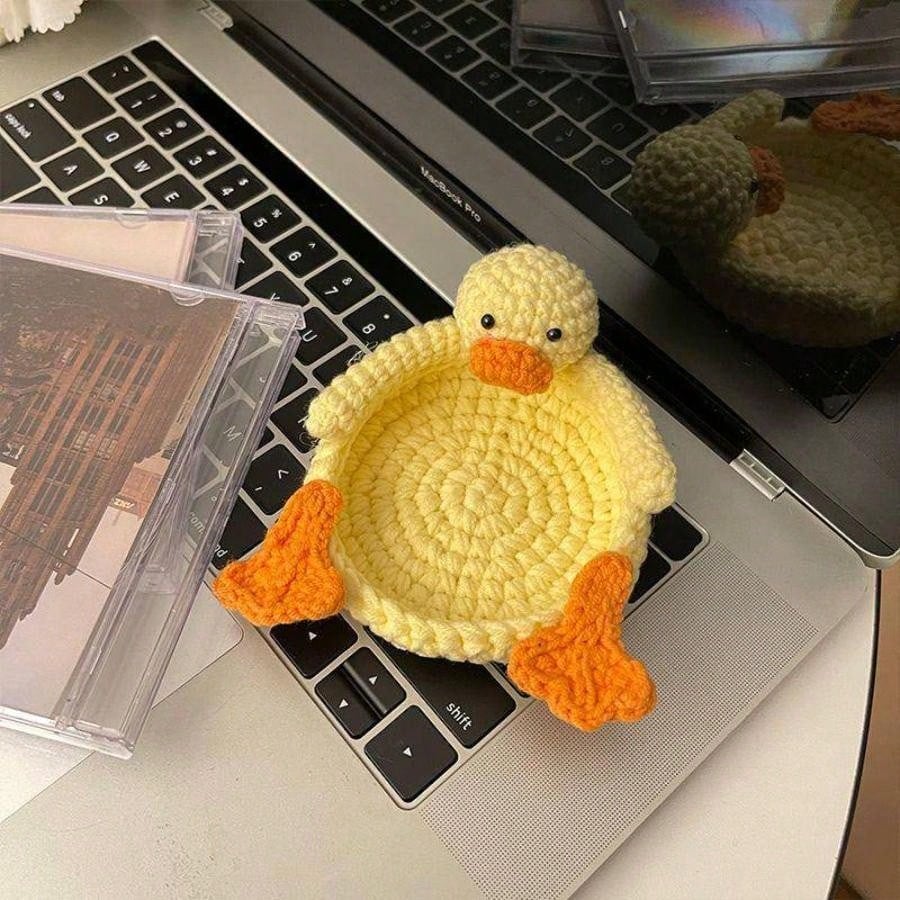 1pc,Crochet Animal Cup Coaster,Handmade Woven Drink Mat, DIY Desk Decor, Housewarming Cup Gift ,Graduation Gift