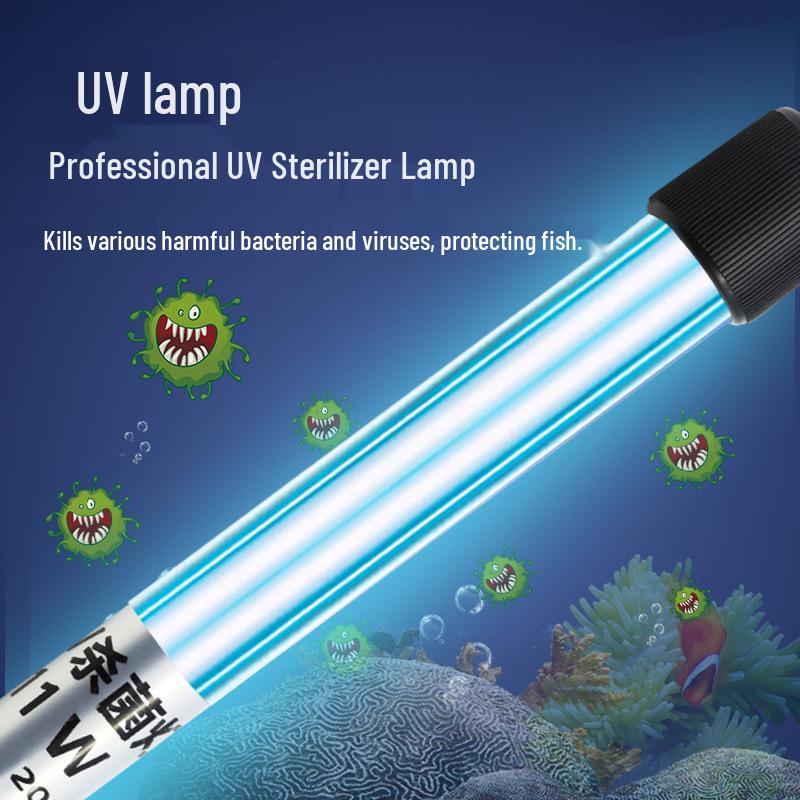 Aquarium UV Sterilizer Light for Fish Tanks and Ponds - Submersible Ultraviolet Disinfection Lamp