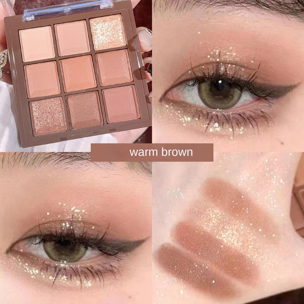 Chocolate Nine Colour Eyeshadow Palette Glitter Pearlescent Matte Big Earth Colour Pure Lust Nude Ninjas Eyeshadow