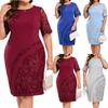 Women's Bead Patchwork Irregular Plus Size Hip Hugging Dress