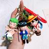 One Piece Keychains Anime Monkey D. Luffy Tony Chopper Roronoa Zoro Cartoon Character Key Chains Keyring Doll Bag Pendent