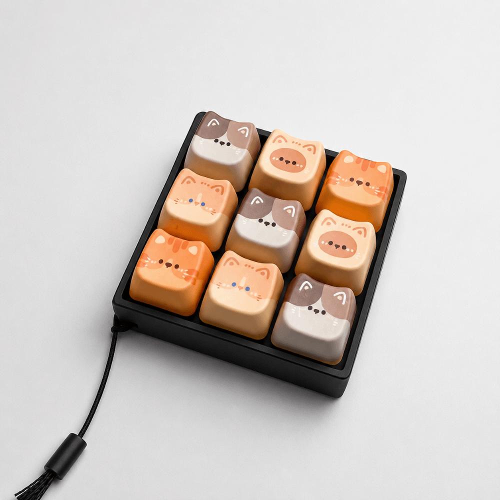 Keyboard Stress Relief Clicker 2/3/4/9 Keys Cat Fidget Keychain Anti-stress Toy Pendant Bag Charms