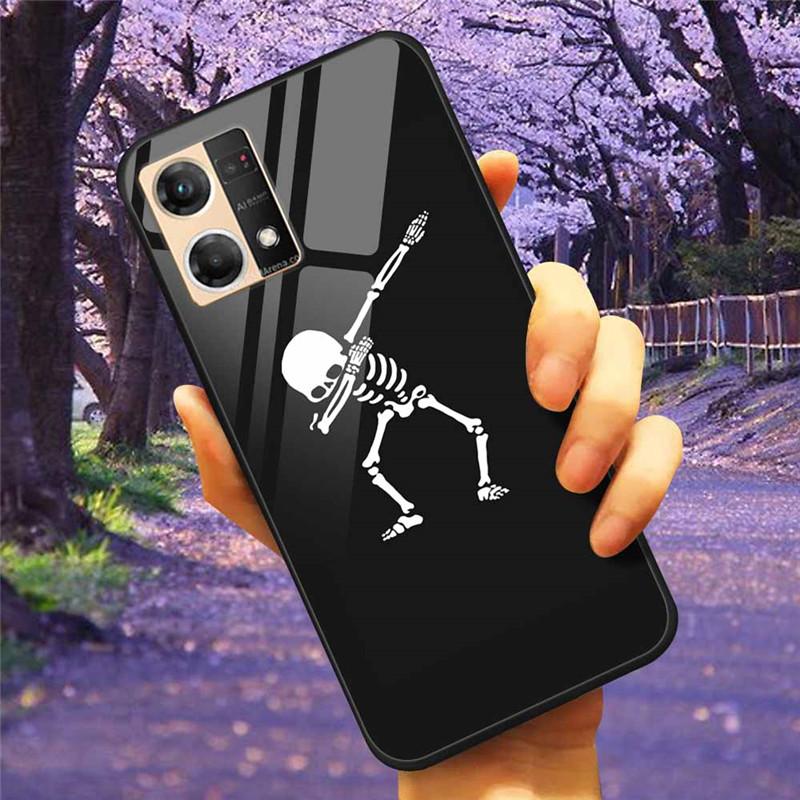 For Oppo Reno7 4G Case Fashion Tempered Glass Moon Star Bumper Cases for Oppo Reno 7 4G Phone Cases CPH2363 Luxury Funda Capa