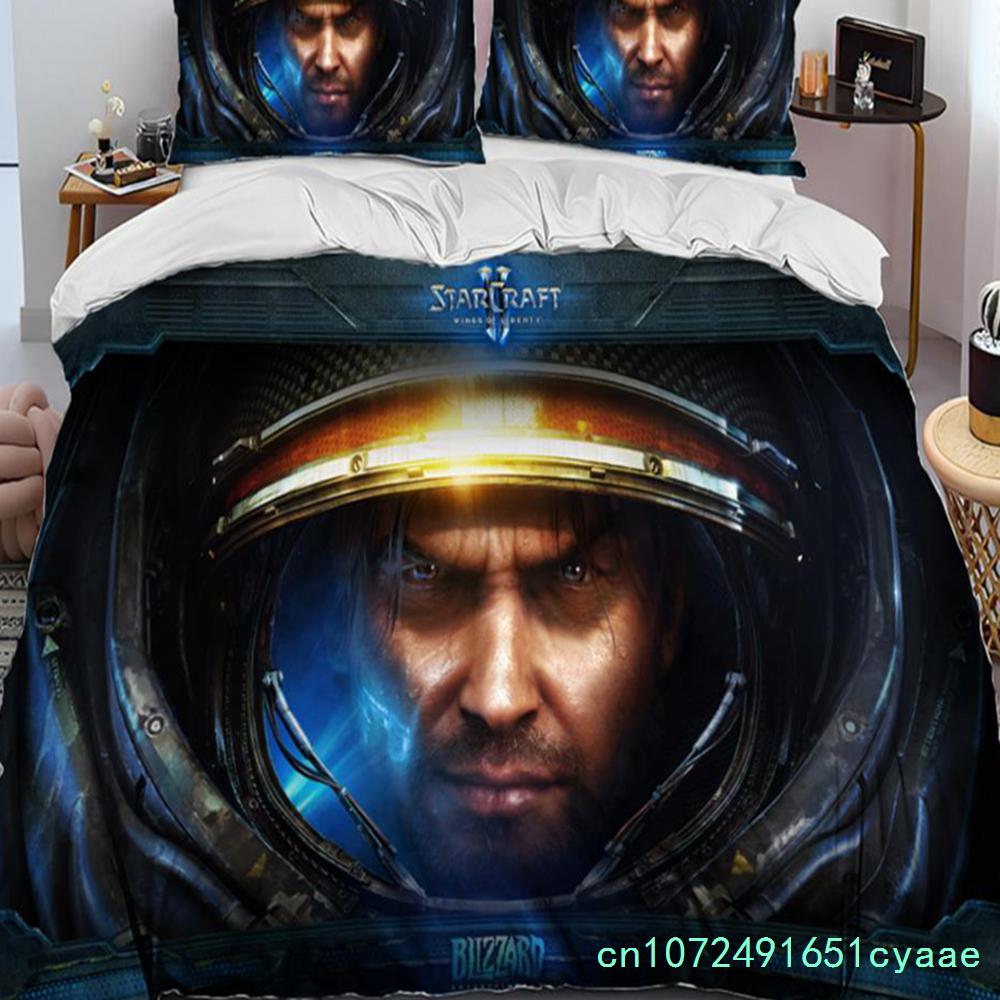 3D HD StarCraft Game Gamer PC Comforter Bedding Set,Duvet Cover Bed Set Quilt Cover Pillowcase,king Queen Size Bedding Set