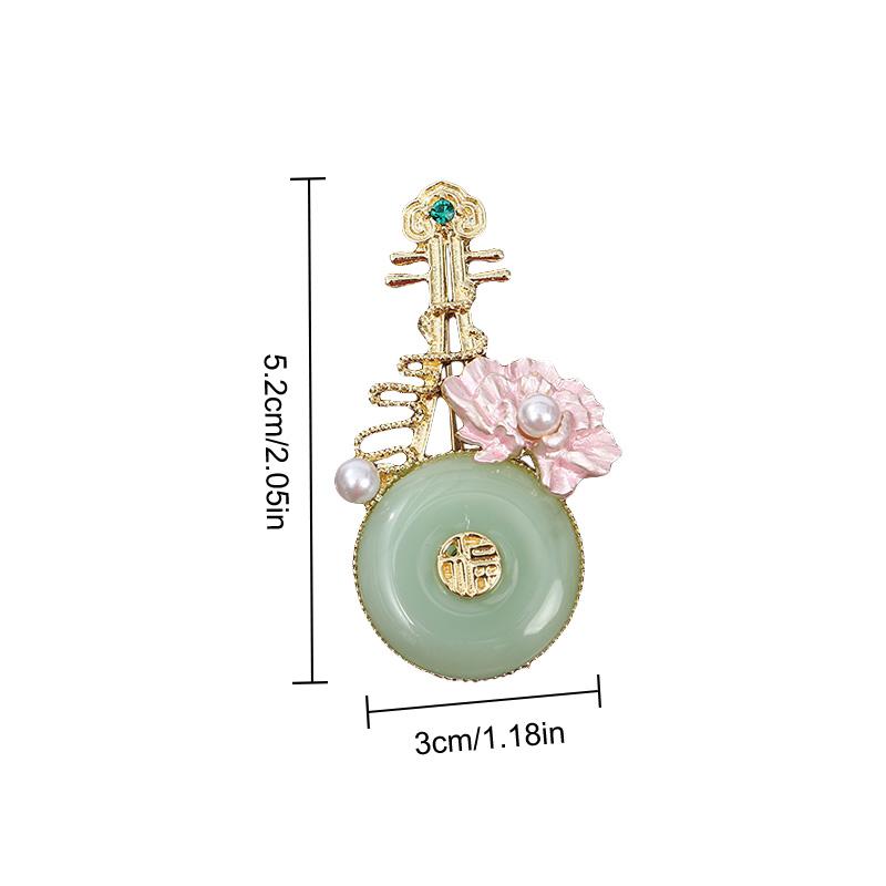 1PC Chinese Style Green Crystal Women Fashion Exquisite Gourd Shape Brooch Collar Pin Alloy Label