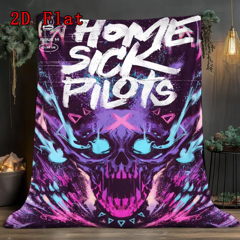 Home Sick Pilots 2D Flat Pattern Flannel Blanket High quality All Seasons Warmth and Comfort Perfect for Christmas Gifts.NMT0928080
