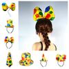 Circus Clown Cloth Hairband Polka Dots Headbands for Women Clown Accessories Neck Tie Clown Hat