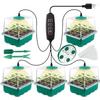 LED Nursery Pots With Grow Light Plant Seed Starter Trays Home Greenhouse Growing Lamp With 12 Hole Timer Kit Controller