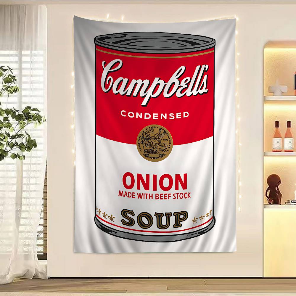 AndyS WWarhol Pop Art Tomato Soup Hanging Bohemian Tapestry Hanging Tarot Hippie Wall Rugs Dorm Home Decor