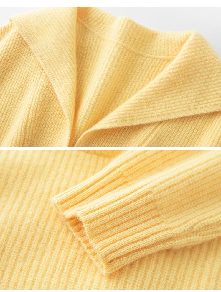 Women's Cashmere Polo Neck Sweater - Loose Fit, Versatile Autumn/Winter Knit Base Layer
