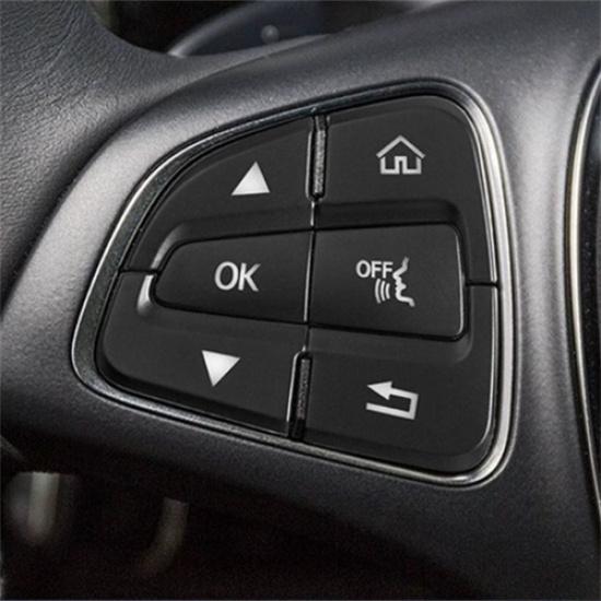 1 Set Matte Black Car Front Steering Wheel Switch Sticker For Benz GLC 15 17 18