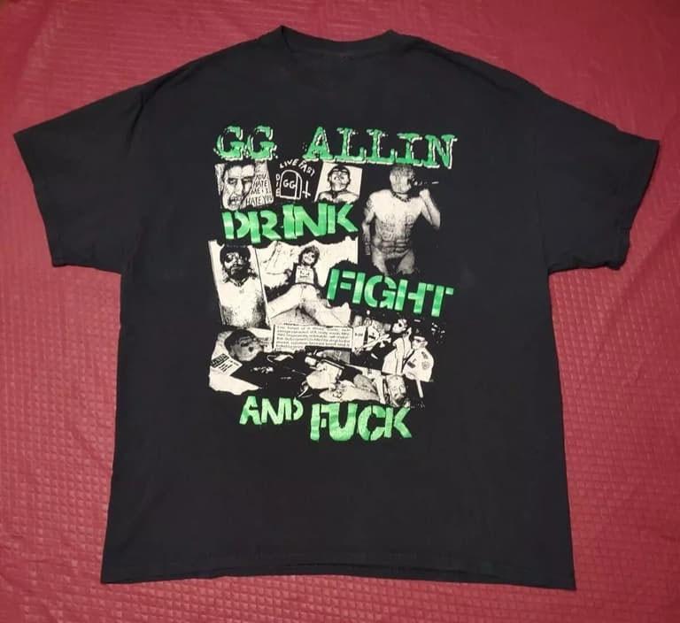 GG Allin 1982 Vintage Punk drink Fight Fck Tour Unisex All Size T-Shirt