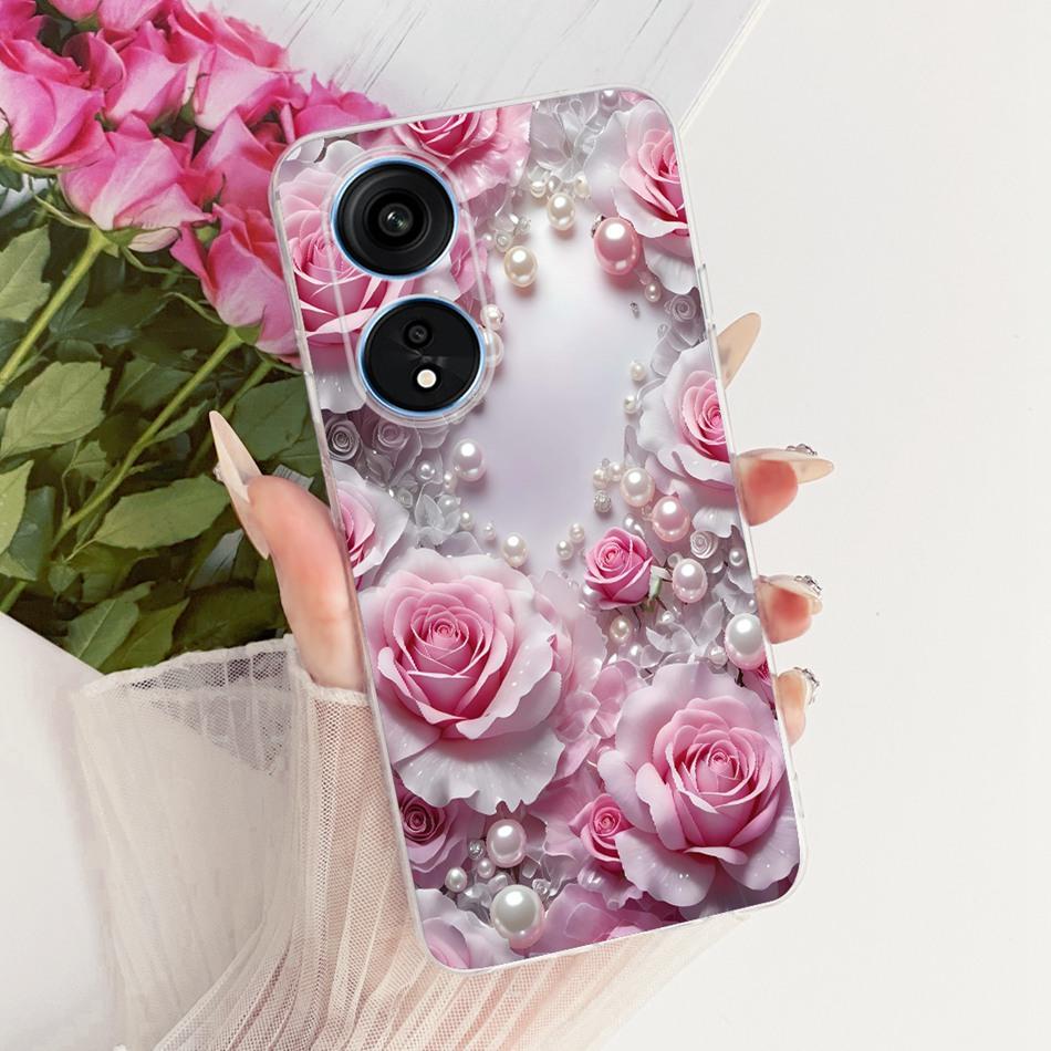Для OPPO Reno8 T 5G CPH2505 / Reno8 T CPH2481 (Reno 8T 4G) Милый Чехол с Рисунком Цветов, Бабочек и Кошек Мягкий Силиконовый TPU Чехлы для Телефона