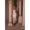 Elegant Rhinestone-Embellished Strapless Bandage Dress Women French Chic Formal Evening Party Gown In Solid Colors