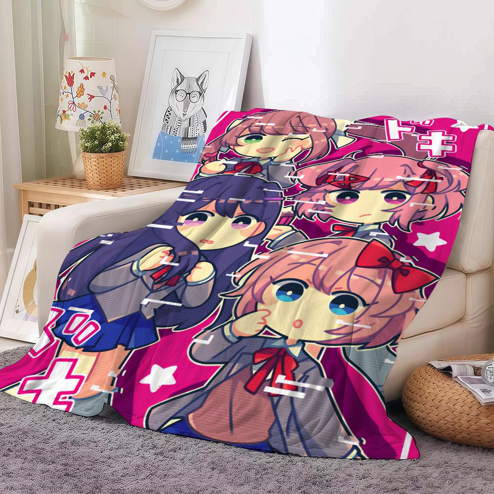 Игровое одеяло Doki S D Doki L Литературный клуб Мягкое и приятное для кожи Для дивана Кровати Дневного сна Покрывало Всесезонное Одеяло