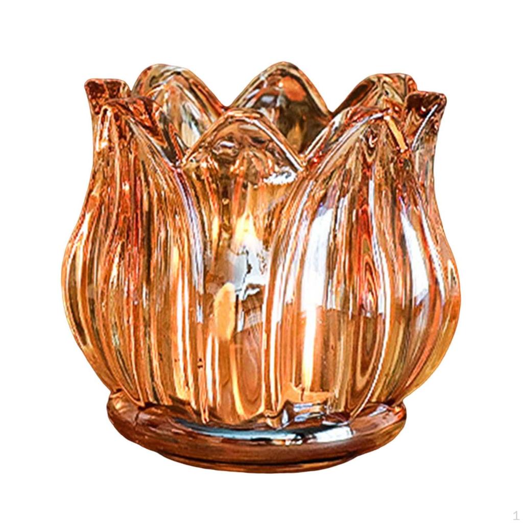 Стеклянный подсвечник в форме цветка. Подставка для чайной свечи.