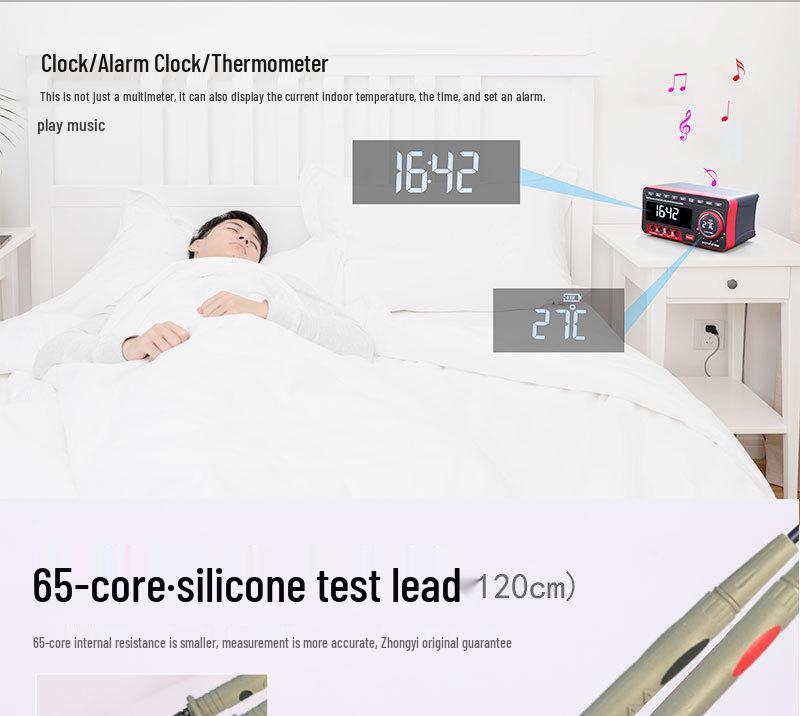 Мультиметр-динамик Bluetooth ZOYI ZT-5566: Высокочеткий 4,5-разрядный дисплей с термометром