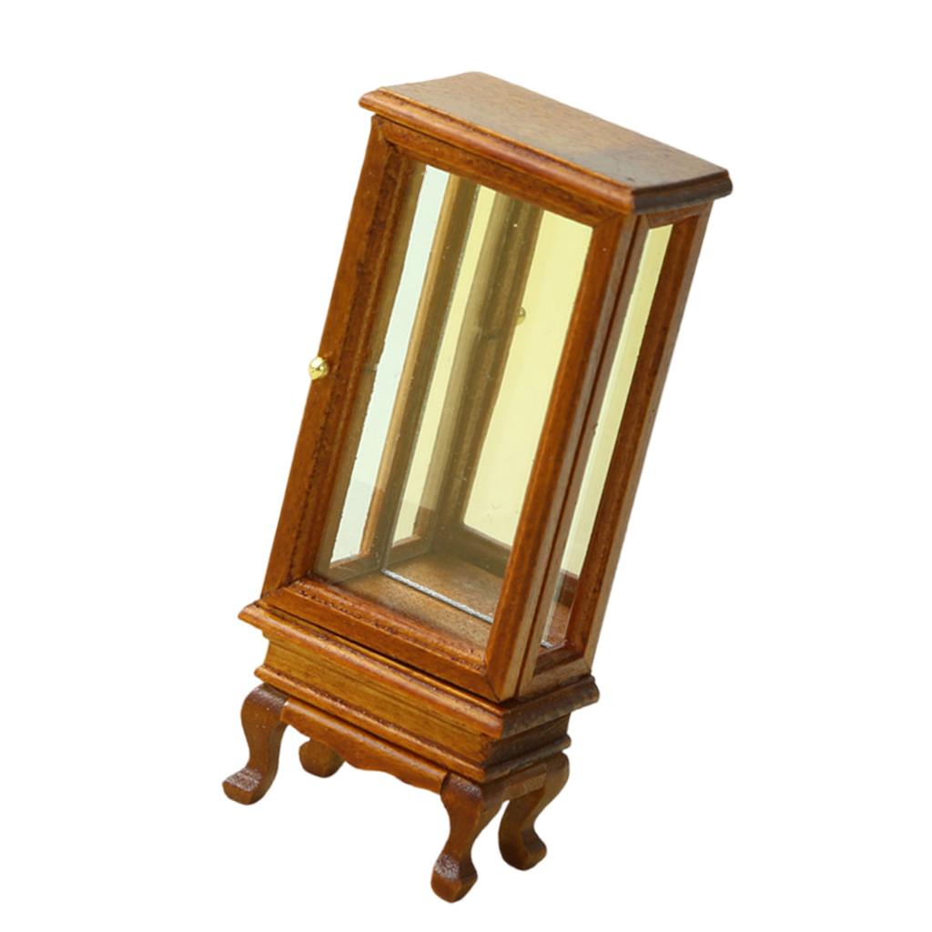 Миниатюрный стеклянный шкаф в масштабе 1/12 для украшения кукольного домика и коллекционных экспонатов, декорации для сцены