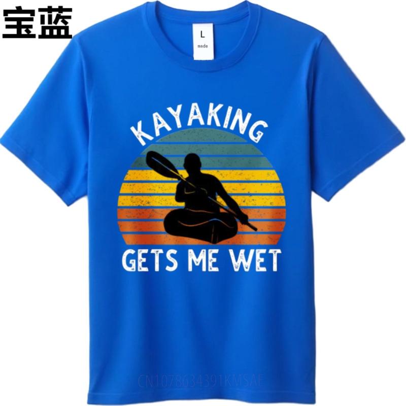 Comfortable For Him Oneck Tshirt Casual Kayaking Gets Me Wet Sunset Silhouette Design Fashionable Teeshirt Essential Tee